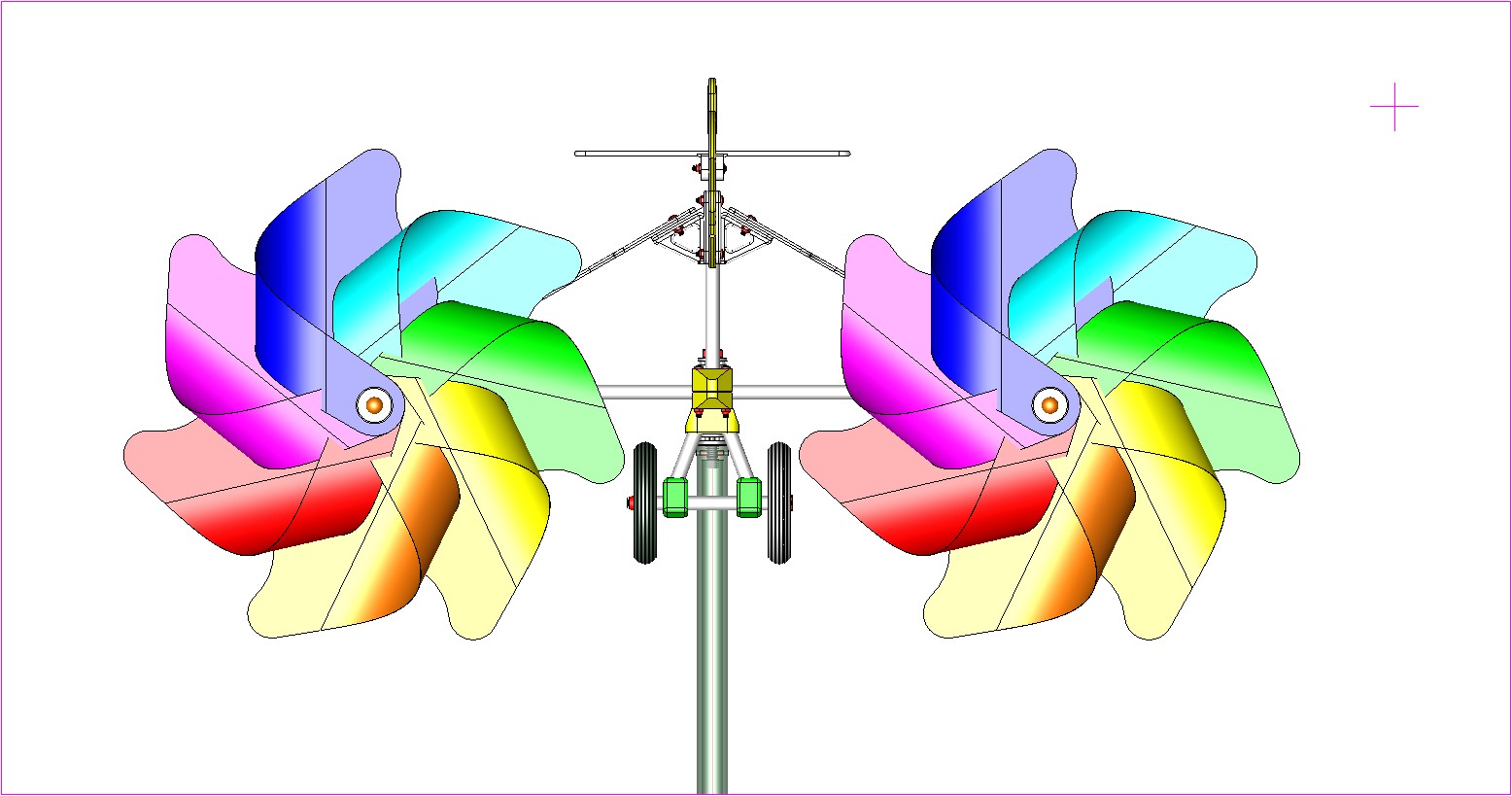 飞机标志带有双旋转风车