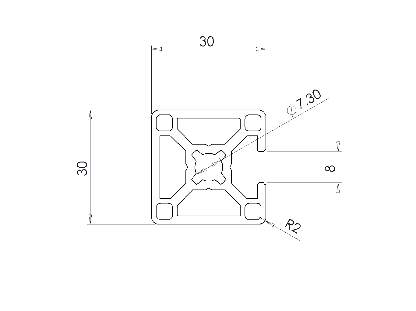30X30 1N BR铝型材