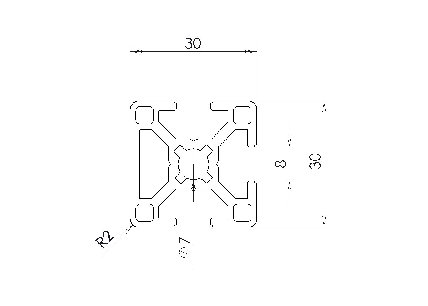 30X30 3N BR铝型材