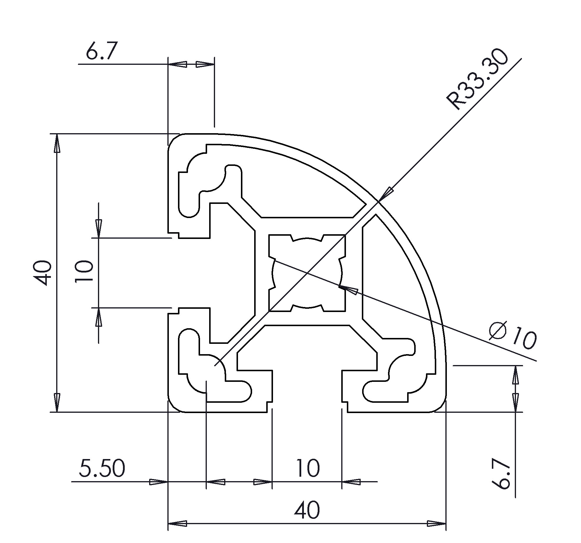 40X40L R BR铝型材