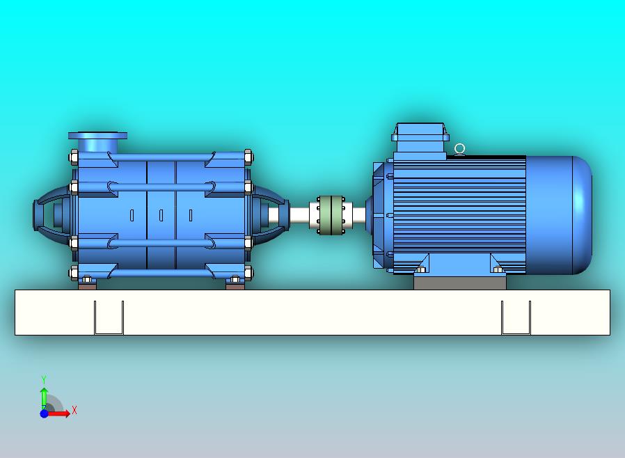 水平泵 - 电动机和柔性耦合