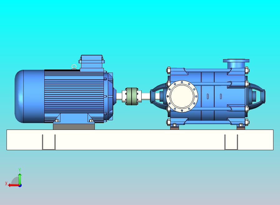 水平泵 - 电动机和柔性耦合