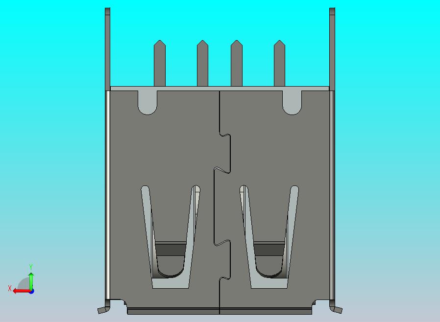 USB A连接器B13.7垂直