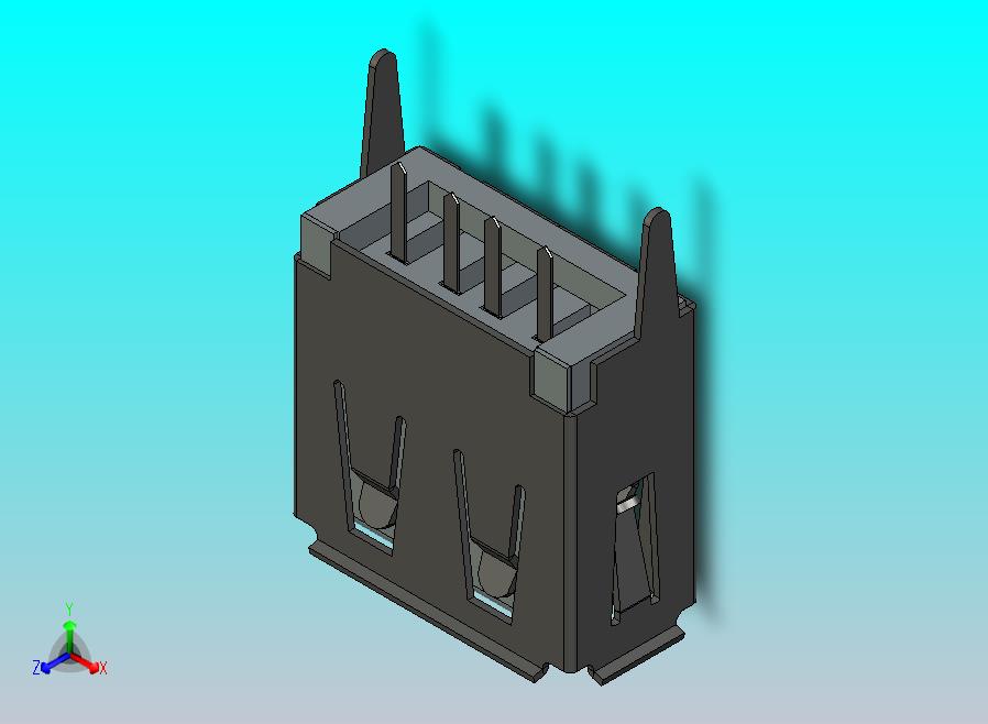 USB A连接器B13.7垂直