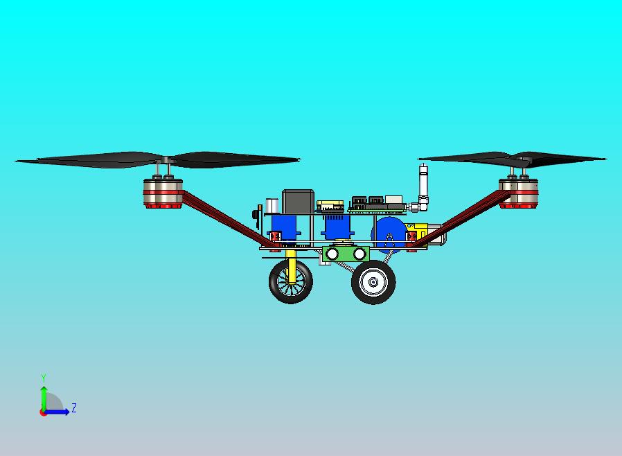 轮式驱动四轴无人机结构