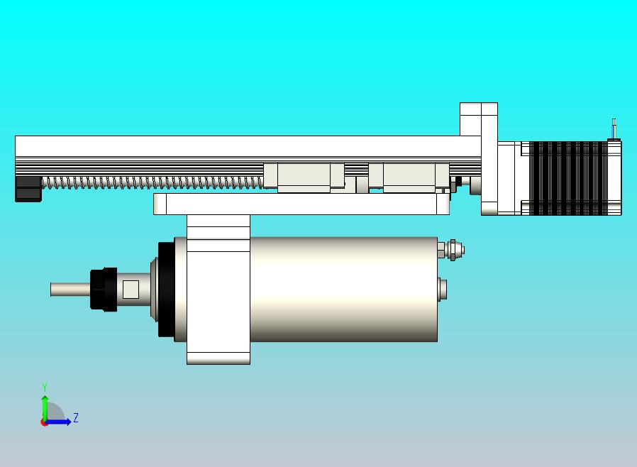 CNC刳刨机Z轴组件的Fusion 360参数模型，具有15毫米Hiwin导轨、16毫米滚珠丝杠和Nema23步进电机