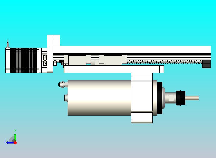 CNC刳刨机Z轴组件的Fusion 360参数模型，具有15毫米Hiwin导轨、16毫米滚珠丝杠和Nema23步进电机