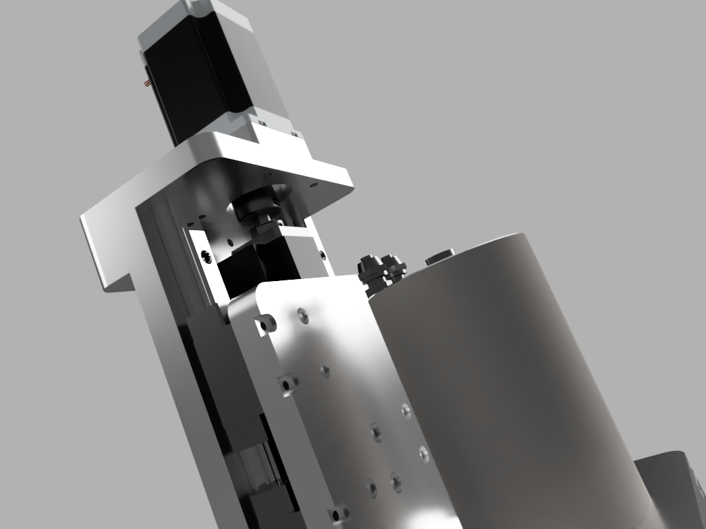 CNC刳刨机Z轴组件的Fusion 360参数模型，具有15毫米Hiwin导轨、16毫米滚珠丝杠和Nema23步进电机