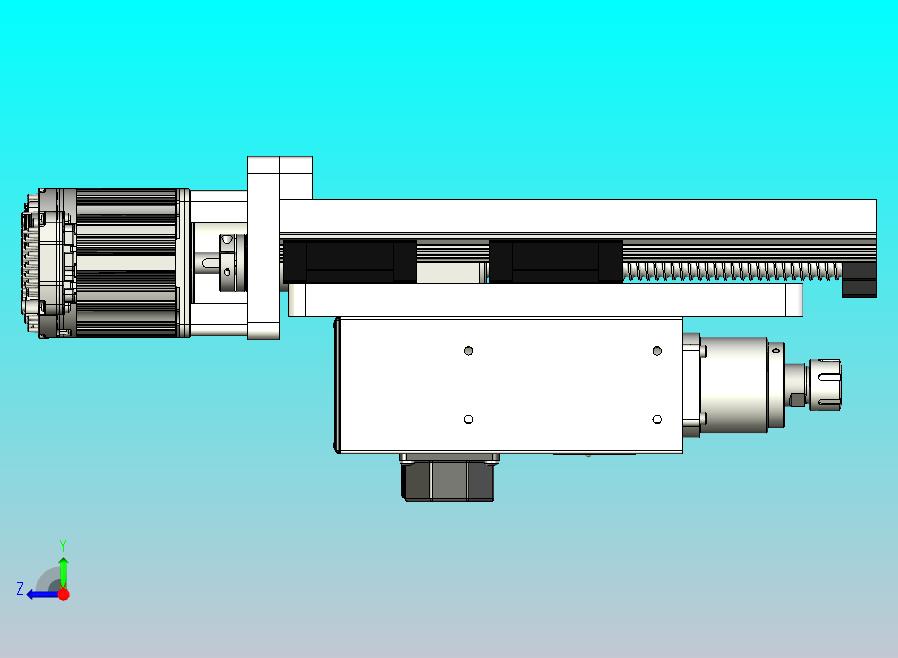 CNC刳刨机Z轴组件的Fusion 360参数模型，具有20毫米Hiwin导轨、20毫米滚珠丝杠和Nema34 Clearpath伺服电机