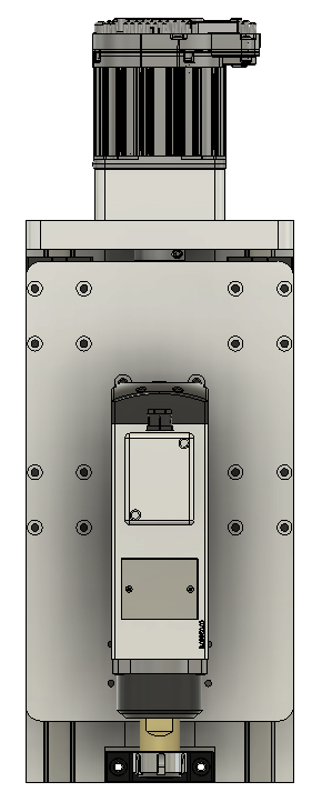 CNC刳刨机Z轴组件的Fusion 360参数模型，具有20毫米Hiwin导轨、20毫米滚珠丝杠和Nema34 Clearpath伺服电机