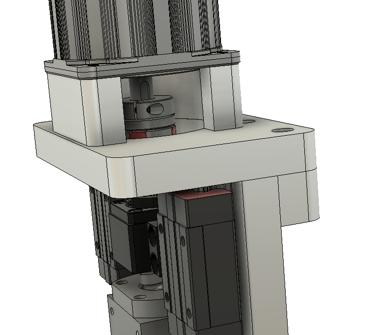 CNC刳刨机Z轴组件的Fusion 360参数模型，具有20毫米Hiwin导轨、20毫米滚珠丝杠和Nema34 Clearpath伺服电机