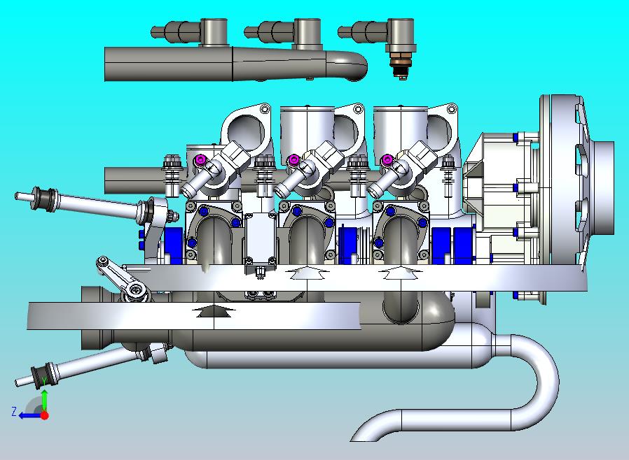 UAV Engine无人机3缸101cc 2冲程发动机