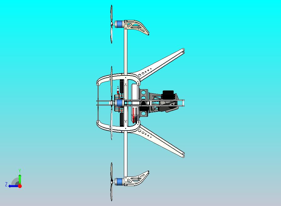 六翼航拍器无人机3D图纸三维建模