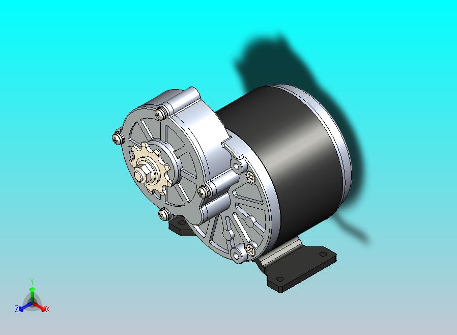 DC 24V直流减速电机MY1016Z 3D模型三维图纸