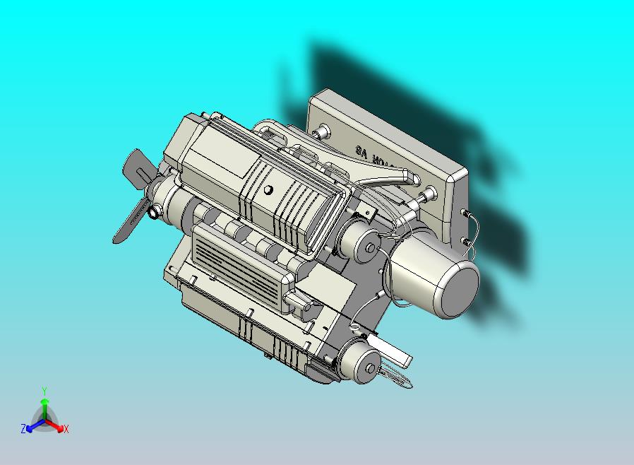 V8发动机三维模型3D图设计