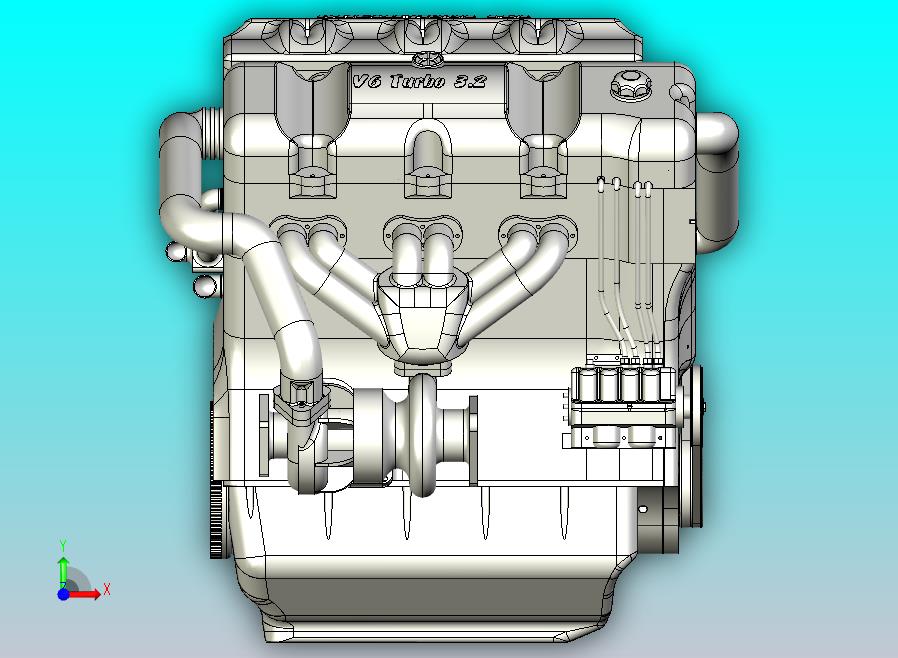 V6 Turbo发动机3D图纸三维模型