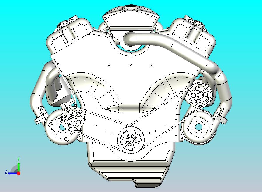 V6 Turbo发动机3D图纸三维模型