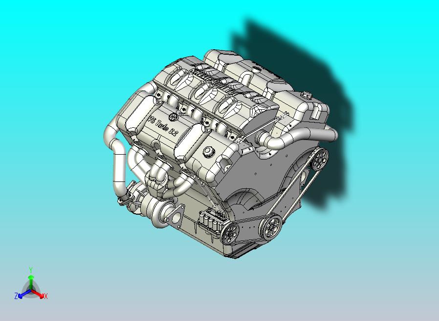 V6 Turbo发动机3D图纸三维模型