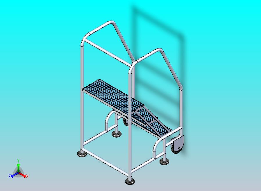 带安全护栏的不锈钢便携式踏梯