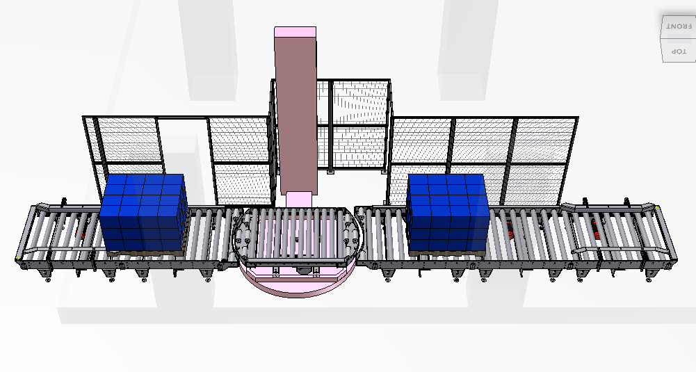 带收缩包装转动辊式输送机的调色板辊式输送机