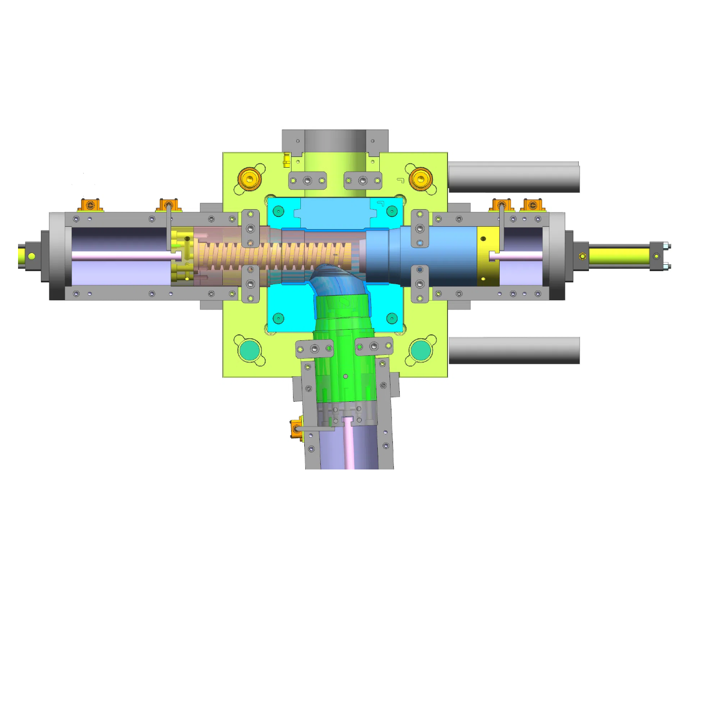 WT-A60LARGE圆管注射模具，单面弧形结构