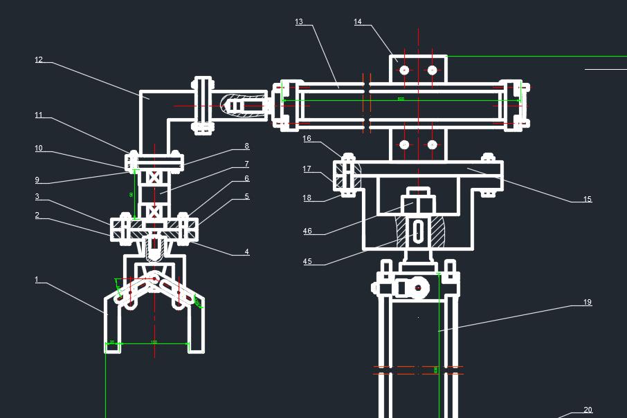 四自由度液压机械手 CAD+任务书