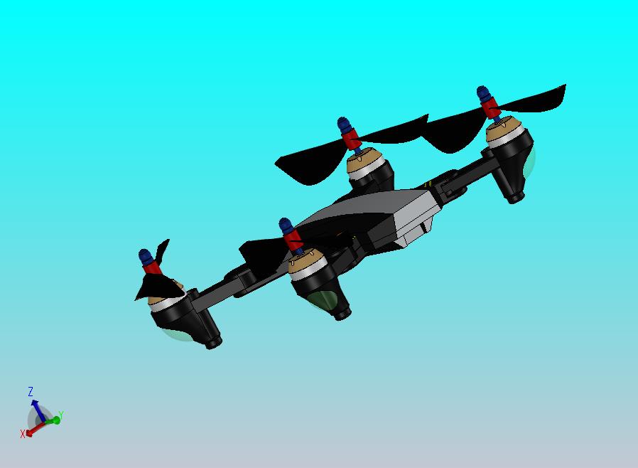 Quadcopter Y1101，带有6''NACA-M18型号螺旋桨