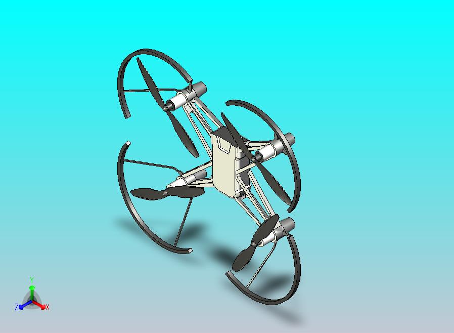 四轴飞行无人机简易3D图纸三维建模