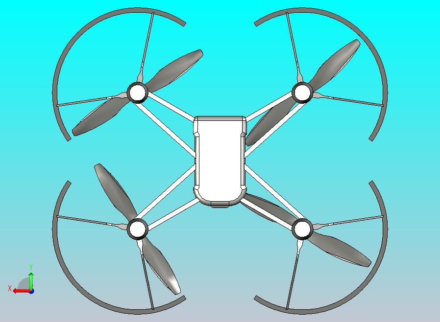 四轴飞行无人机简易3D图纸三维建模