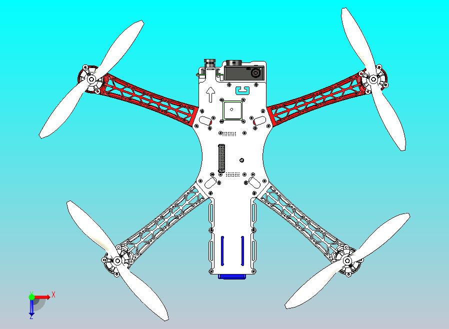四轴航拍无人机TBS Discovery 3D图纸三维模型