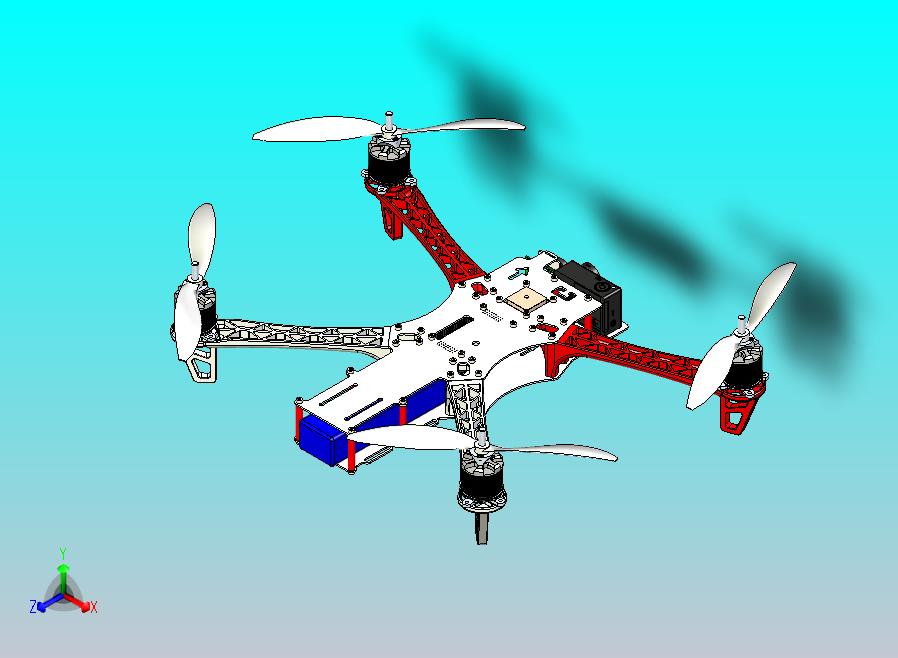 四轴航拍无人机TBS Discovery 3D图纸三维模型