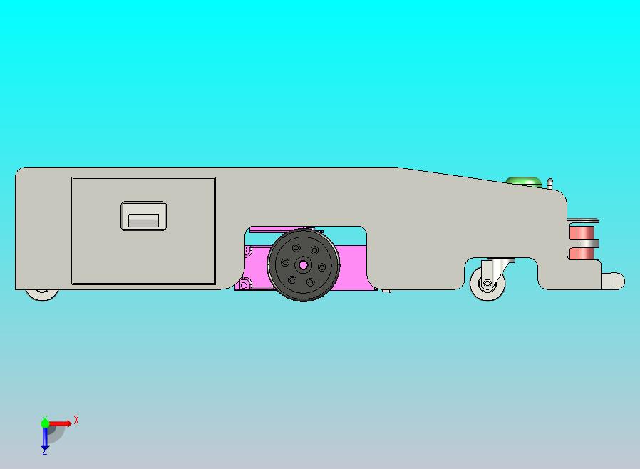 潜伏牵引型AGV小车3D图