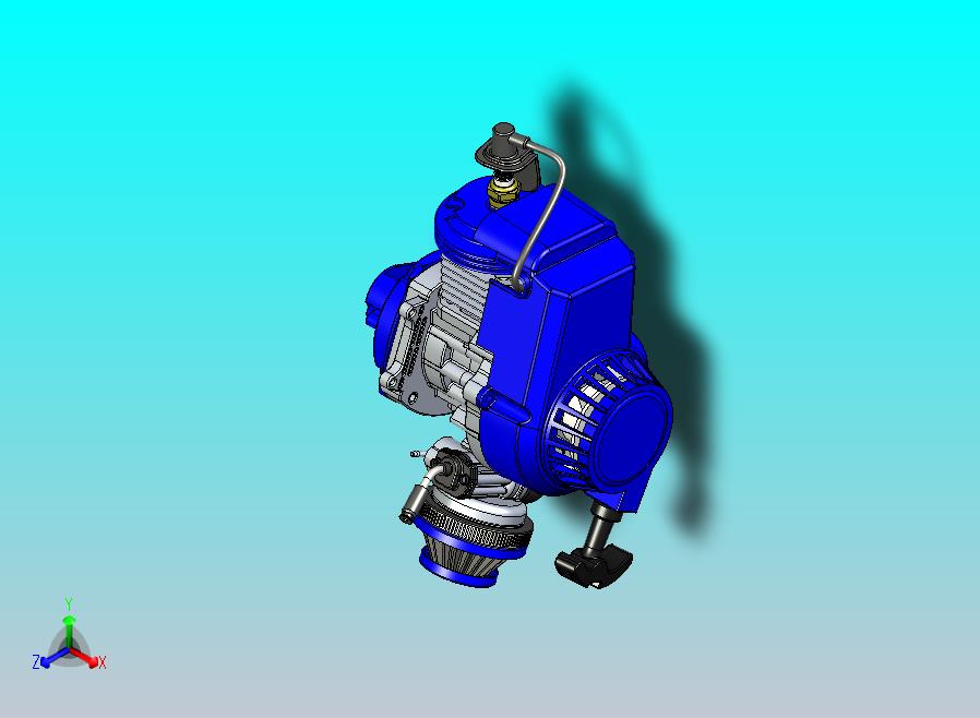二冲程发动机3D模型三维图纸