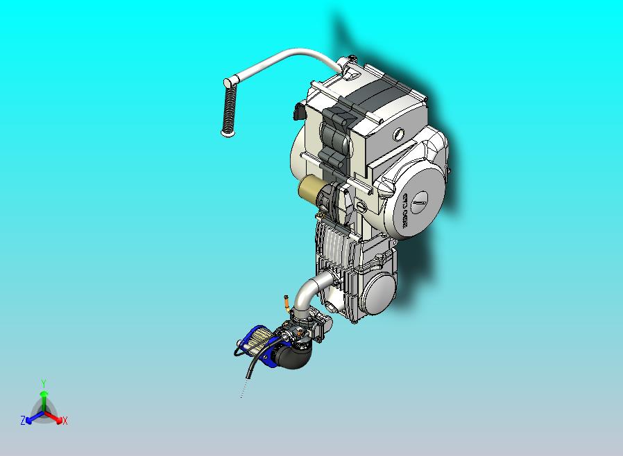INDO四冲程单缸发动机模型3D图纸