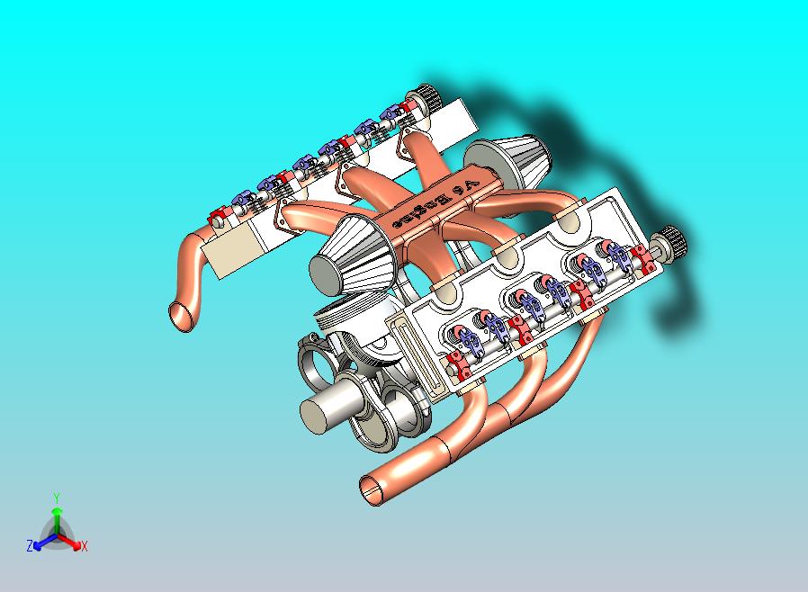 V6发动机简易结构模型3D图纸