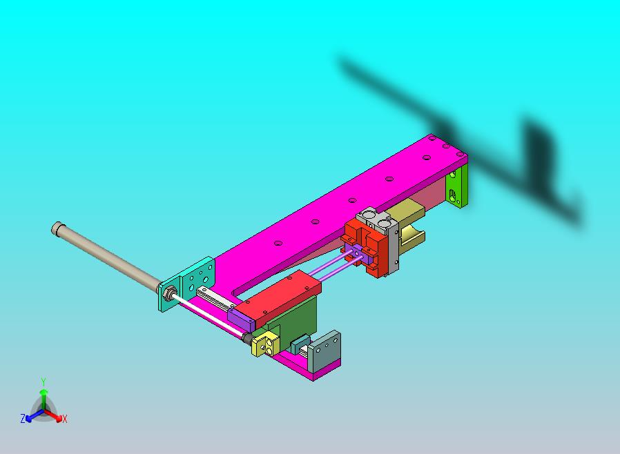 气缸机械手取放料夹取产品机构3D图