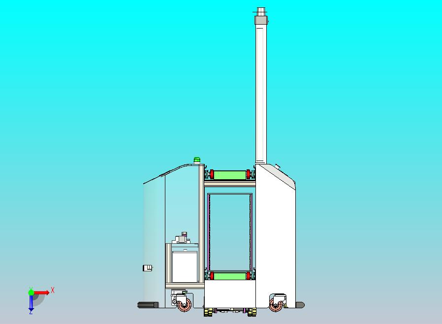 底盘结构详细的AGV小车3D图纸