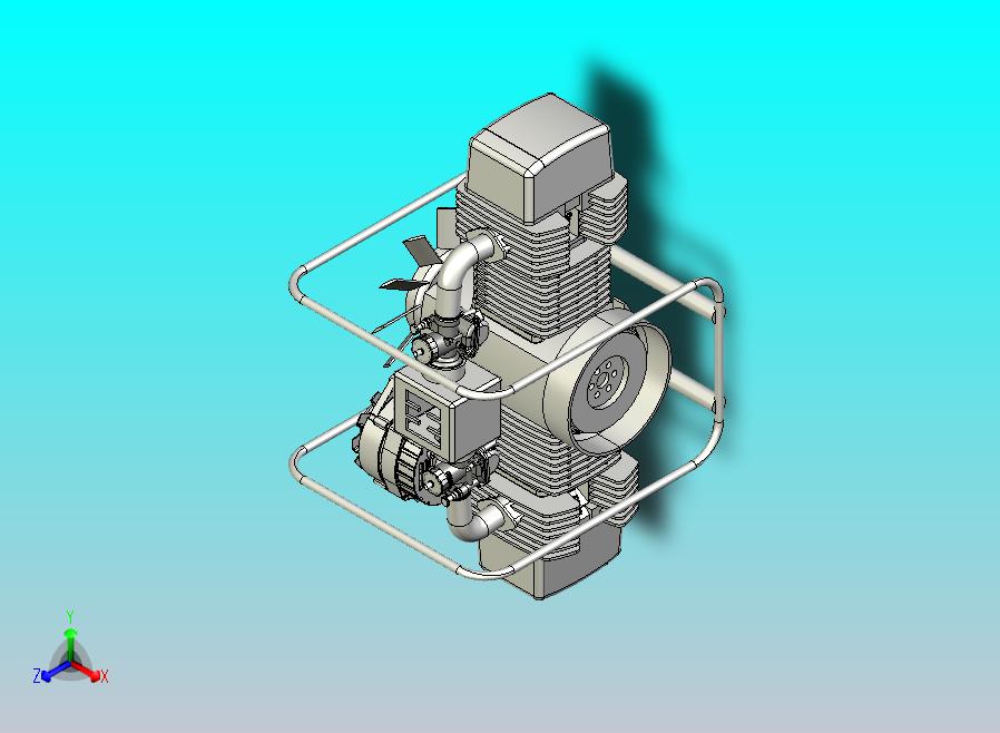 Boxer双缸发动机3D数模图纸