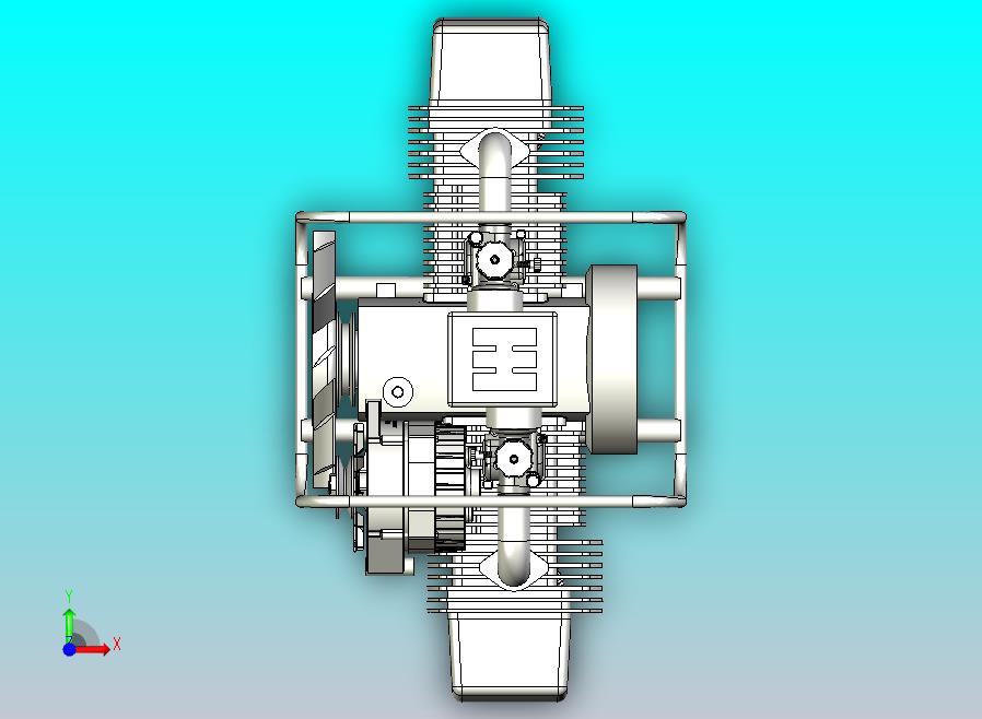 Boxer双缸发动机3D数模图纸