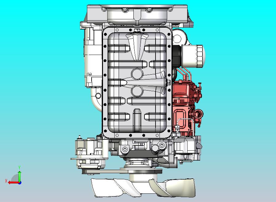KUBOTA V3600柴油发动机模型3D图纸