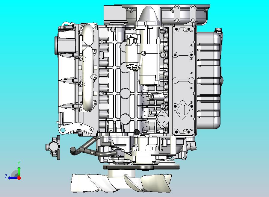 KUBOTA V3600柴油发动机模型3D图纸