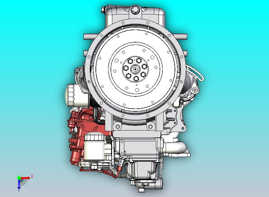 KUBOTA V3600柴油发动机模型3D图纸