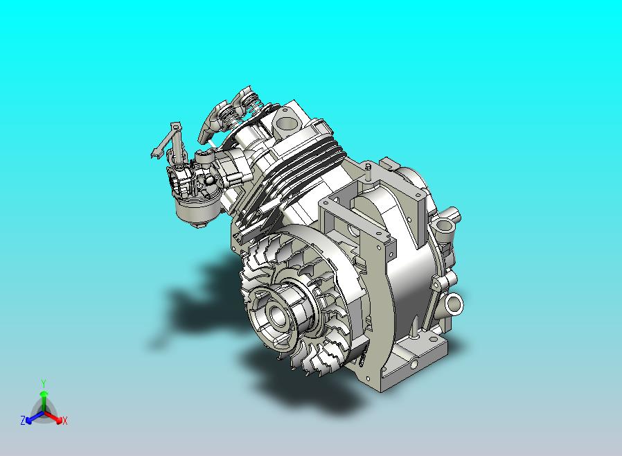 四冲程发动机3D模型图纸