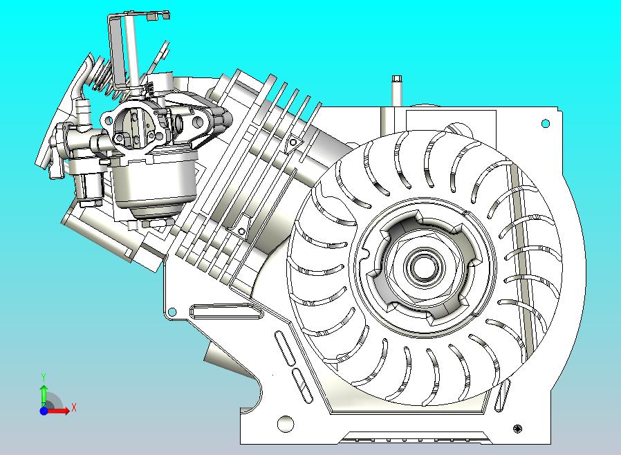 四冲程发动机3D模型图纸