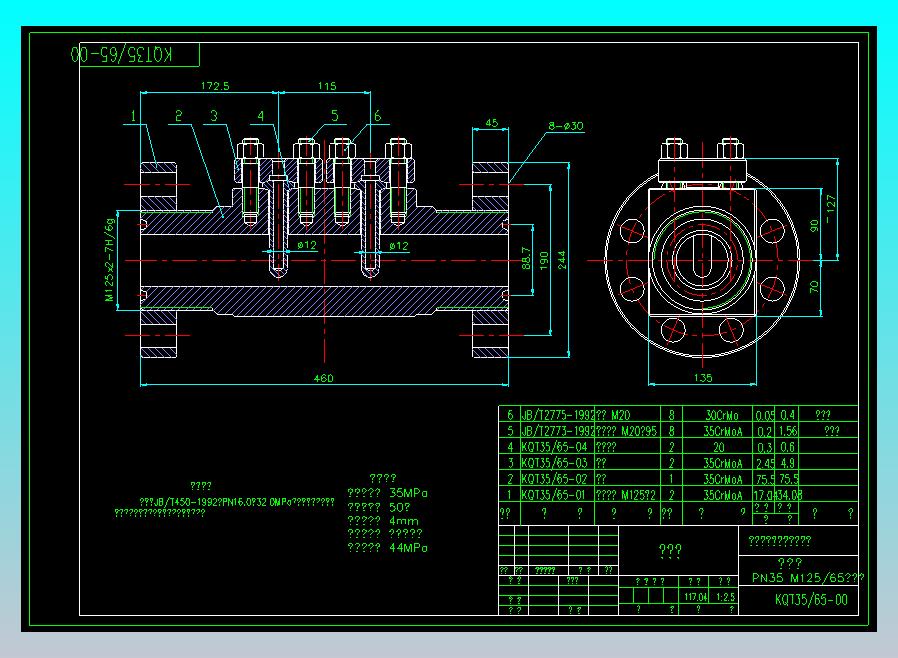 PN35 M12 65测温测压套（cad+说明书）