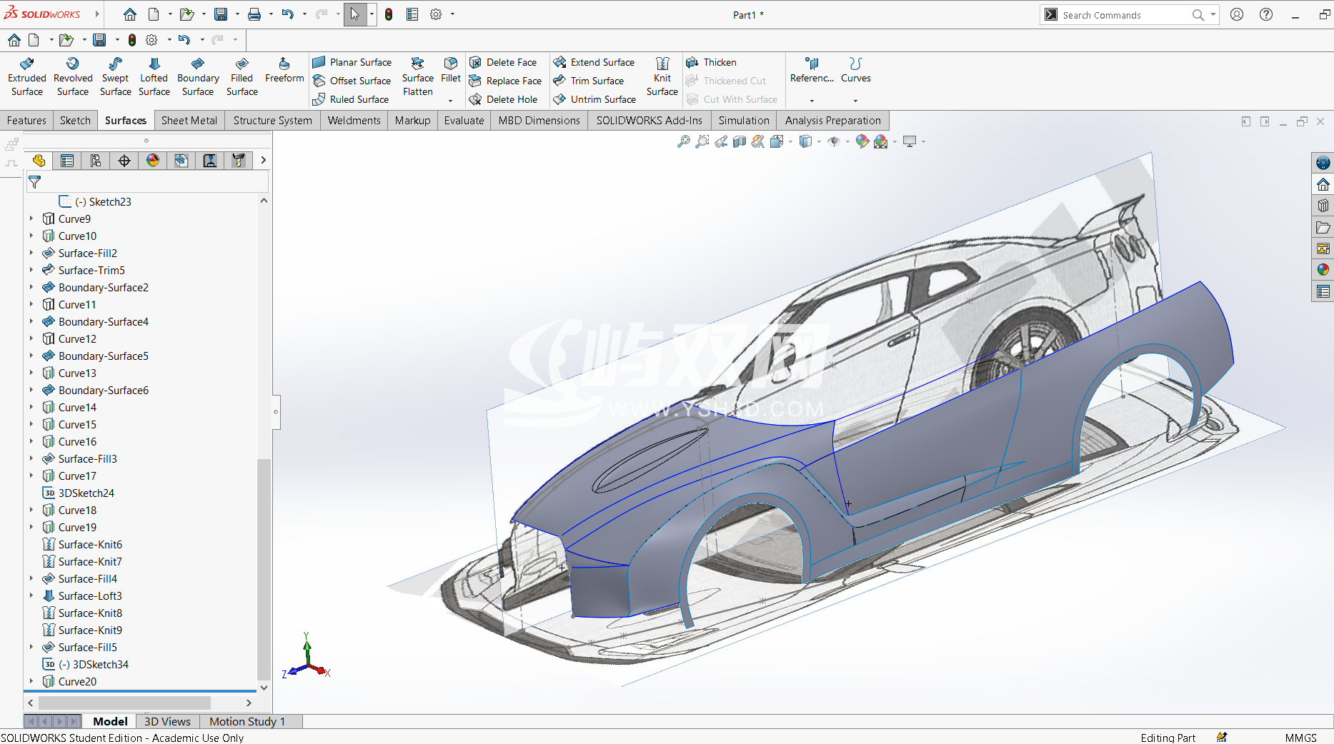 nissan GTR汽车空壳模型