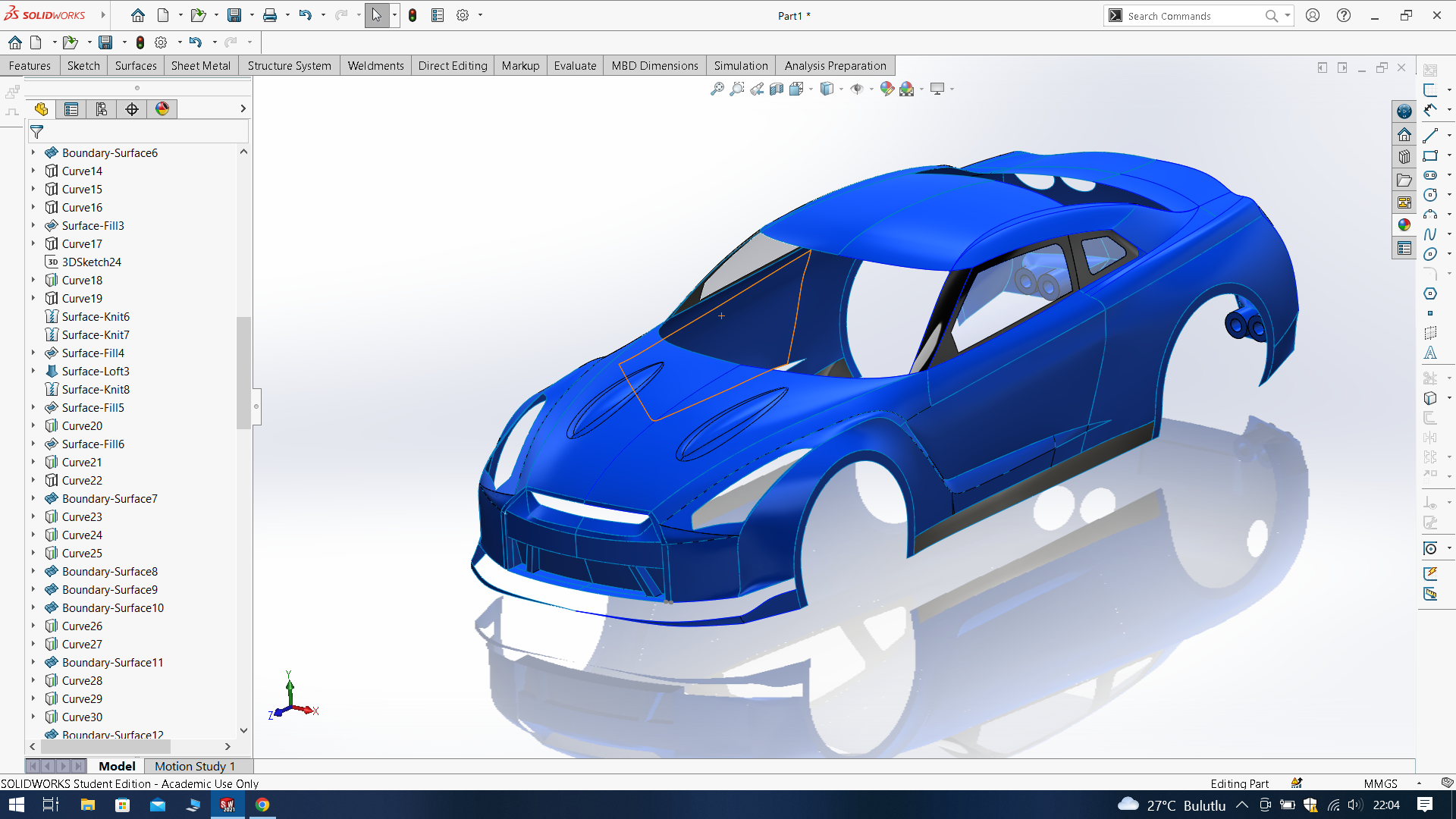 nissan GTR汽车空壳模型