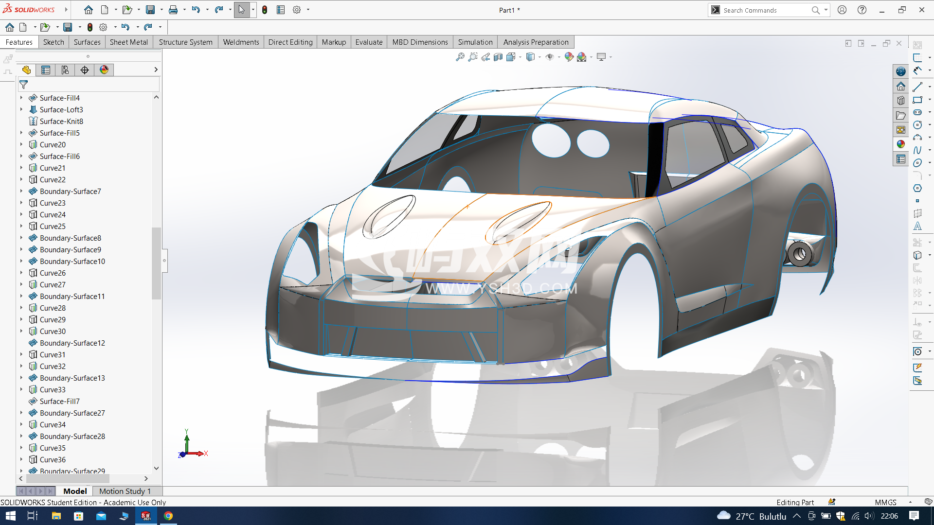 nissan GTR汽车空壳模型