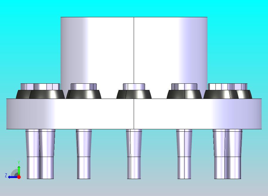 耦合尺寸（带销和橡胶）