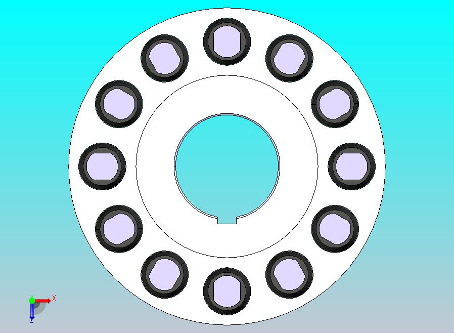 耦合尺寸（带销和橡胶）